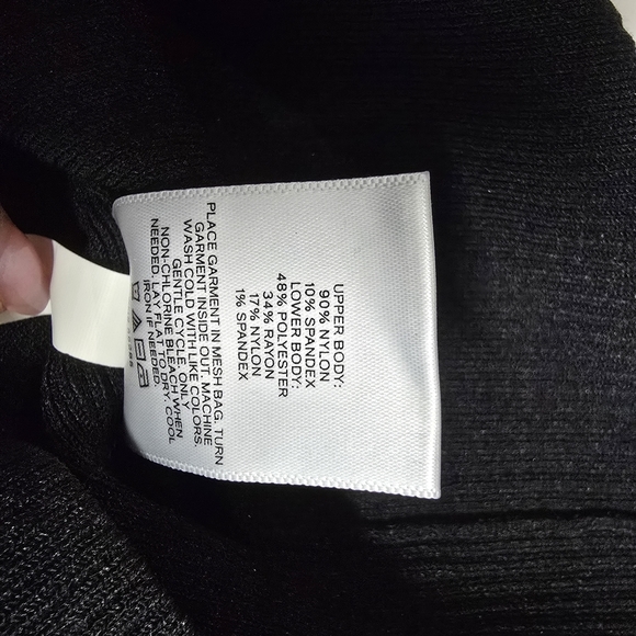 Express Cocktail & Party Body Contour Mesh Crew Neck Long Sleeve Midi - Picture 8 of 8